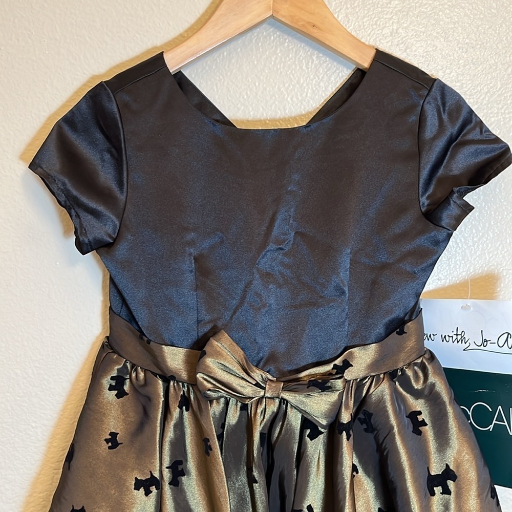 NWT McCall’s Flocked Scottie Dog Special Occasion Holiday Girl’s Dress - Picture 2 of 13
